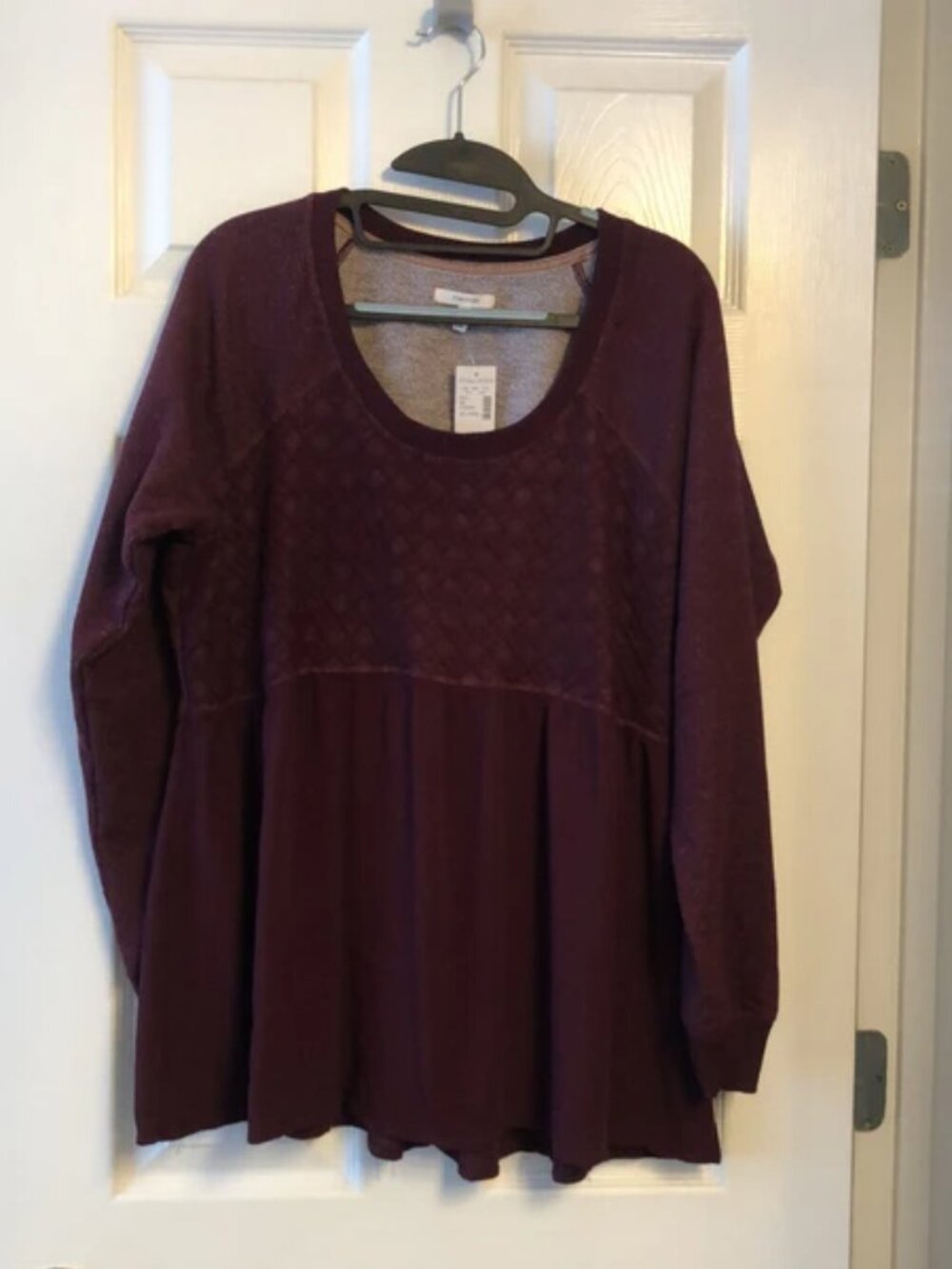 NWT Maurice’s XXL maroon babydoll sweater